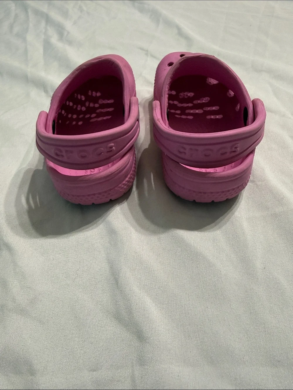 CROCS Kids Pink Classic Clog with Heel Strap